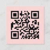 Blush Roze QR | Google Reviews Aangepaste Feedback Vierkante Visitekaartje (Achterkant)