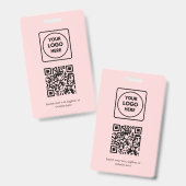Blush Roze QR | Professioneel Zakelijk Logo Ontwer Badge (Voor- en achterkant)