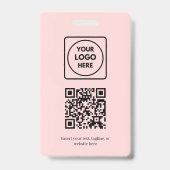 Blush Roze QR | Professioneel Zakelijk Logo Ontwer Badge (Achterkant)