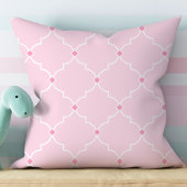 Blush Roze Quatrefoil Lattice Patroon kinderkamer Kussen