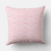 Blush Roze Quatrefoil Lattice Patroon kinderkamer Kussen (Achterkant)