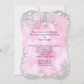 Blush roze Quinceanera 15th Winter Wonderland Kaart (Achterkant)