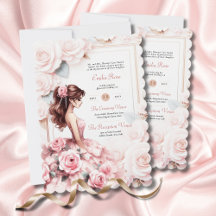 Blush Roze Quinceanera Ceremonie Receptie
