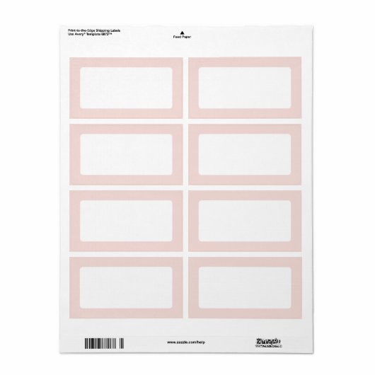 Blush roze rand blanco etiket (Full Sheet)