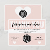 Blush roze rand Logo Klantbestelling van klant Dan Bedankkaart (Voorkant / Achterkant)