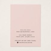 Blush roze rand logo-oorkaart visitekaartje (Achterkant)