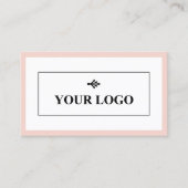 Blush roze rand Uw Logo minimalist Visitekaartje (Voorkant)