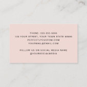 Blush roze rand wit modern minimalistisch add logo visitekaartje (Achterkant)