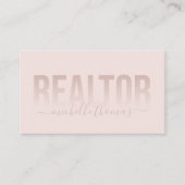 Blush Roze Realtor Real Estate Professionele Foto Visitekaartje (Voorkant)