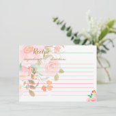 Blush Roze recept voor Vrijgezellenfeest Informatiekaartje (Staand voorkant)