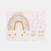 Blush roze regenboog Maandelijkse Baby mijlpaal Fleece Deken (Voorkant (Horizontaal))