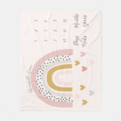 Blush roze regenboog Maandelijkse Baby Mijlsteen F Fleece Deken (Voorkant)
