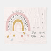 Blush roze regenboog Maandelijkse Baby Mijlsteen F Fleece Deken (Voorkant (Horizontaal))