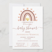 Blush roze regenboogBaby shower Kaart (Voorkant)