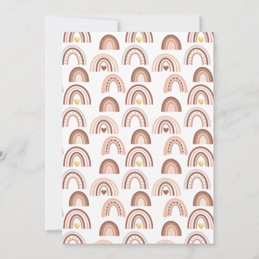 Blush roze regenboogBaby shower Kaart (Achterkant)