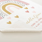 Blush roze regenboogstrips Baby scriptvlekken Sherpa Deken (3/4)