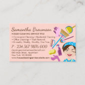 Blush roze reiniging Janitorial Maid Housekeeping Visitekaartje (Voorkant)