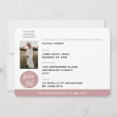 Blush roze reispaspoort meisje baby shower kaart (Achterkant)