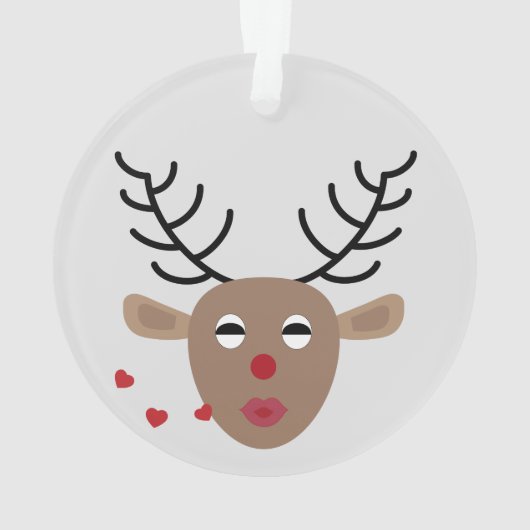 Blush roze rendierfeestelijke kerst ornament (achterkant)