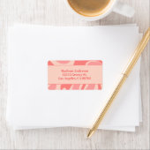 Blush Roze Retro Abstract wervelpatroon Etiket (Insitu)