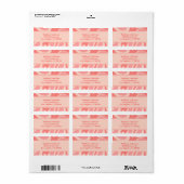 Blush Roze Retro Abstract wervelpatroon Etiket (Full Sheet)