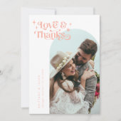 Blush roze retro Love & Bedankt White Arch Wedding (Voorkant)