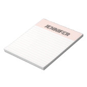 Blush roze retro met aangepaste lijnen notitieblok (Linkerzijde)