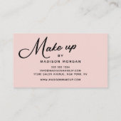 Blush Roze Retro Zwarte Script Make-up Visitekaartje (Achterkant)