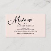 Blush Roze Retro Zwarte Script Make-up Visitekaartje (Achterkant)