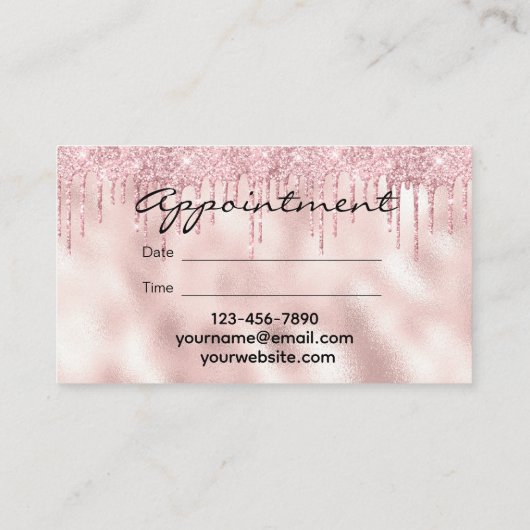 Blush roze riemas — Beauty Appointcard Afsprakenkaartje (Achterkant)