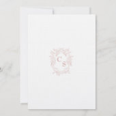 Blush Roze Rococo Thema Huwelijksuitnodiging Kaart (Achterkant)