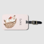 Blush roze rode harten egel liefde bagagelabel (Voorkant (horizontaal))