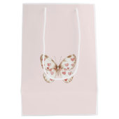 Blush roze rode harten vlinder verjaardag medium cadeauzakje (Achterkant)