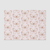 Blush roze rode harten vlinder verjaardag tissuepapier (Voorkant)