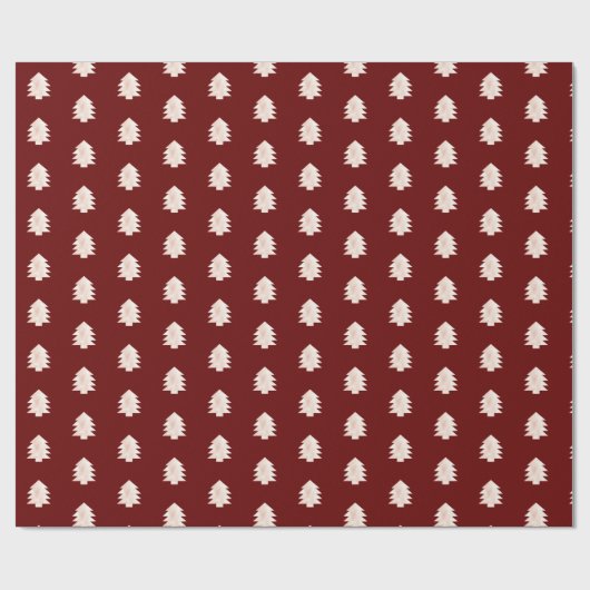 Blush roze rode kerstbomen cadeaupapier (Vlak)