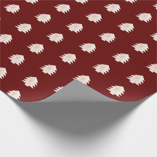 Blush roze rode kerstbomen cadeaupapier (Hoek)
