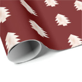 Blush roze rode kerstbomen cadeaupapier (Rol Hoek)