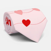 Blush roze rode Valentijnsdag string van harten Stropdas (Opgerold)