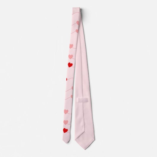 Blush roze rode Valentijnsdag string van harten Stropdas (Achterkant)