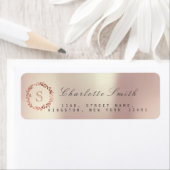 Blush roze rode VIP Monogram Retouradreslabels Etiket (Insitu)