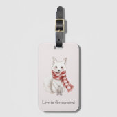 Blush roze rode witte pepermunt vos bagagelabel (Voorkant (verticaal))