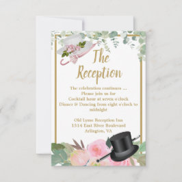 Blush roze Romantic Floral Wedding Reception Kaart
