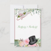 Blush roze Romantic Floral Wedding RSVP Kaartje (Achterkant)