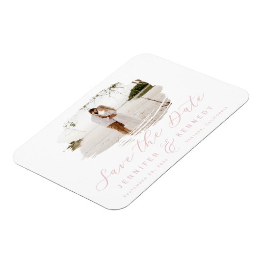 Blush roze Romantic geborsteld Lijst sparen de Dat Magneet (Linkerzijde)