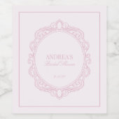 Blush Roze Romantisch  Vrijgezellenfeest Wijn Etiket (Enkel label)