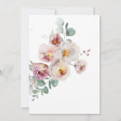 Blush Roze Romantische Bloemen Top Hat bruiloft Kaart (Achterkant)