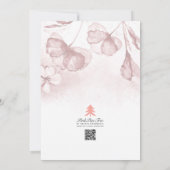 Blush Roze Romantische Bloemen Waterverf bruiloft Kaart (Achterkant)