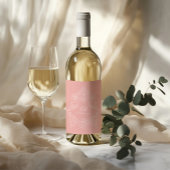 Blush roze Romantische Crest Monogram Wijn Etiket