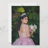 Blush roze romantische jurk Quinceañera Kaart (Achterkant)