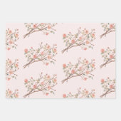 Blush Roze Romantische Rode Roos Bloemen Hart Huwe Inpakpapier Vel (Voorkant 2)